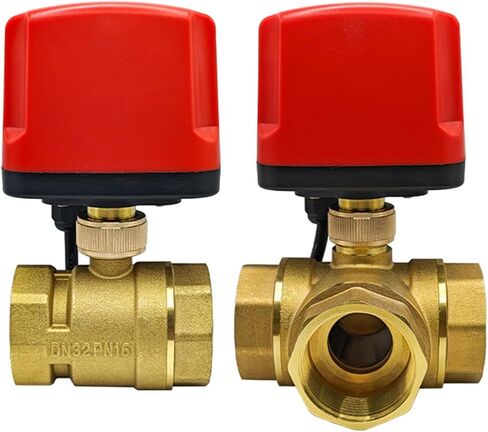 صمام كروي بمحرك DN20 2-سلك/3-سلك 2-Way/3-Way Ele Ctric صمامات مياه خيط أنثى 12 فولت 24 فولت 220 فولت 1 قطعة (3-WAY_AC220V_CR04) in Saudi Arabia