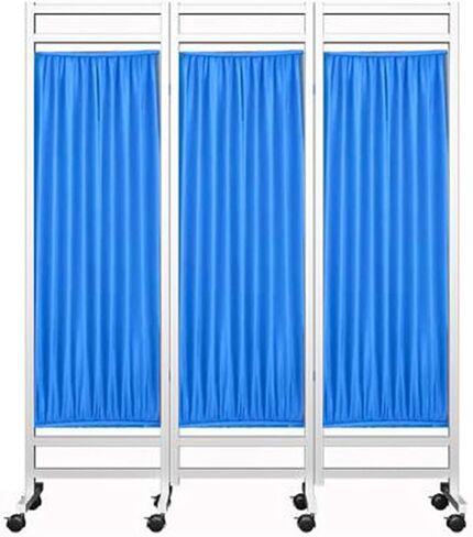 Rolling Temporary Partition Wall Panels,Foldable Divider with Quiet Casters,Hospital Room Privacy Screen,for Offices Beauty Salon(Color 3,8-Panel) in Saudi Arabia