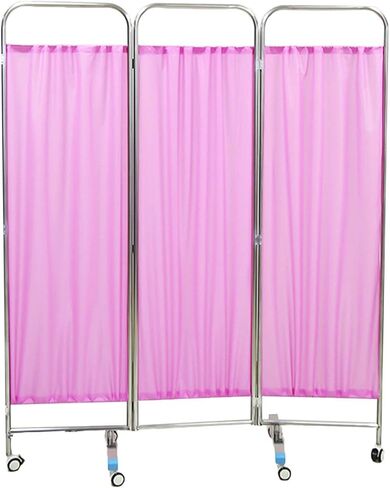 Hospital Room Privacy Screen,Stainless Steel Temporary Partition Wall Panels,Portable Divider with Quiet Casters,for Offices Beauty Salon(Color 3,2-Panel) in Saudi Arabia