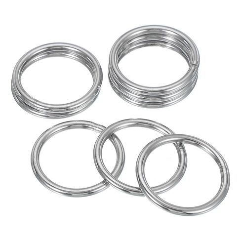 PATIKIL 2" Metal O Ring, 8 Pcs Heavy Duty 304 Stainless Steel O Rings Welded Round Rings for DIY Crafts Hardware Belt Dog Leash Macrame, 5x50mm in Saudi Arabia