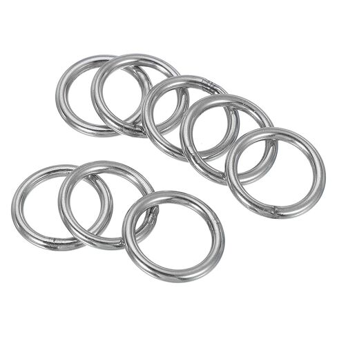 PATIKIL 2" Metal O Ring, 8 Pcs Heavy Duty 304 Stainless Steel O Rings Welded Round Rings for DIY Crafts Hardware Belt Dog Leash Macrame, 5x50mm in Saudi Arabia