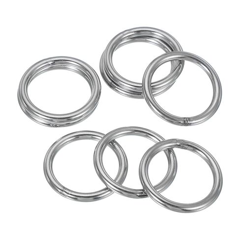 PATIKIL 2" Metal O Ring, 8 Pcs Heavy Duty 304 Stainless Steel O Rings Welded Round Rings for DIY Crafts Hardware Belt Dog Leash Macrame, 5x50mm in Saudi Arabia