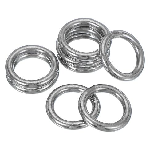 PATIKIL 2" Metal O Ring, 8 Pcs Heavy Duty 304 Stainless Steel O Rings Welded Round Rings for DIY Crafts Hardware Belt Dog Leash Macrame, 5x50mm in Saudi Arabia