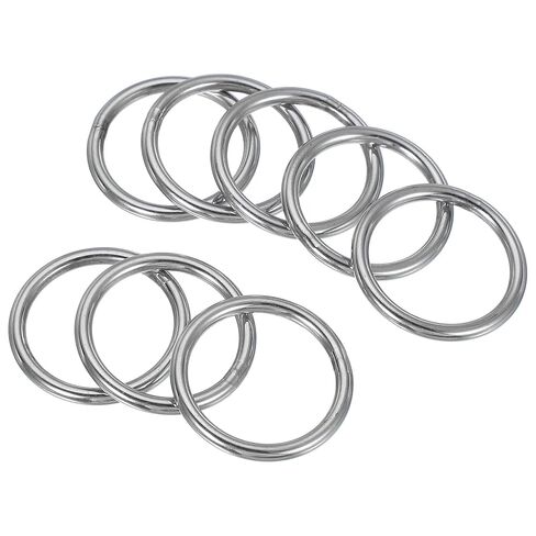 PATIKIL 2" Metal O Ring, 8 Pcs Heavy Duty 304 Stainless Steel O Rings Welded Round Rings for DIY Crafts Hardware Belt Dog Leash Macrame, 5x50mm in Saudi Arabia