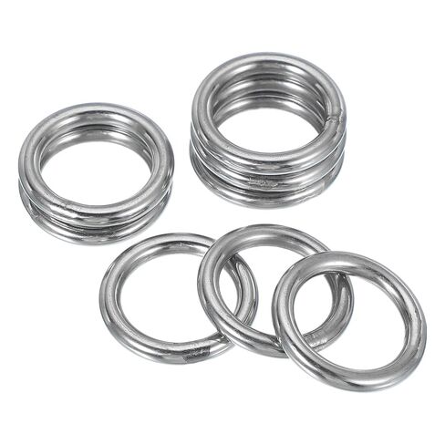 PATIKIL 2" Metal O Ring, 8 Pcs Heavy Duty 304 Stainless Steel O Rings Welded Round Rings for DIY Crafts Hardware Belt Dog Leash Macrame, 5x50mm in Saudi Arabia