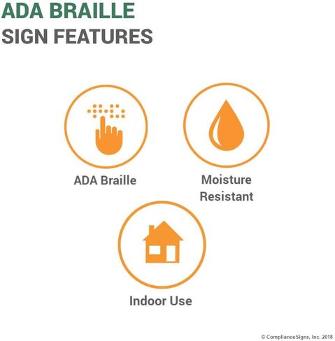 ComplianceSigns.com Accessible Exit Sign, ADA-Compliant Braille and Raised Letters, 9x6 inch Black Acrylic with Adhesive Mounting Strips in Saudi Arabia