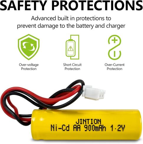 JINTION 1.2v 900mAh Ni-CD AA Exit Sign Emergency Light Battery Replacement Compatible with Unitech AA900mAh OSA268 ELB CS01 Lithonia Battery EXR LED EL M6 (5 Pack) in Saudi Arabia