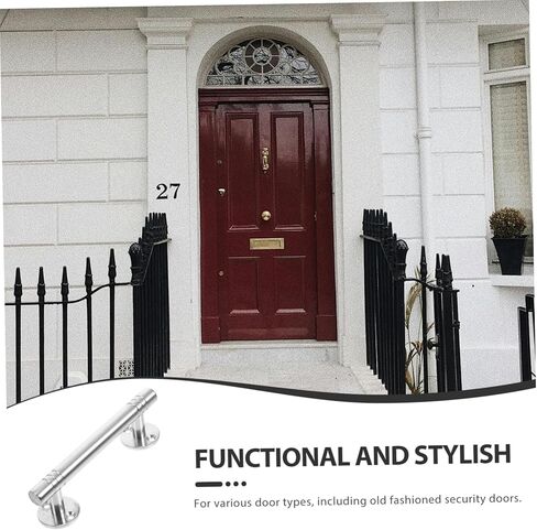 LIFKOME Stainless Steel Door Handle Pull for Wooden Double Doors 124mm Long Simple Design for Anti-Theft Security on Front Gates in Saudi Arabia