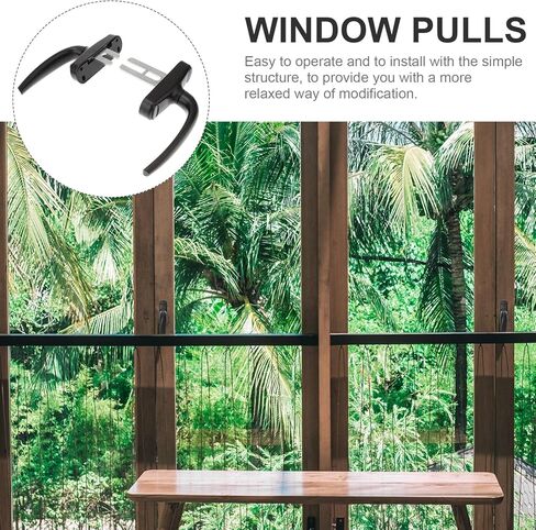 WOONEKY 2Pcs Zinc Alloy Sliding Door Handle Durable Window Pull Handle for Residential and Commercial Use Easy to Install Thickened Design with Fine Workmanship Finish in Saudi Arabia