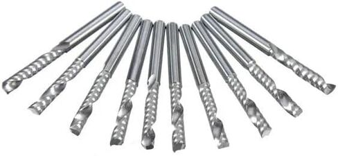10pcs Single Flute End Mill Cutter 3.175 * 22 38mm O Aluminium Router Bits Tungsten Carbide Milling for Wood Aluminum in Saudi Arabia