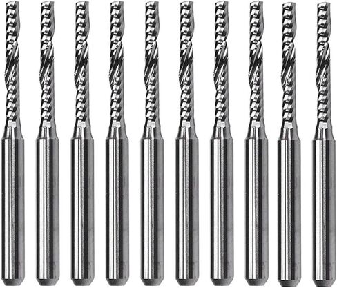 10pcs 3.175mm Shank Tungsten Carbide End Mill 2mm Cutting Diamter 15mm Length Single Flute Milling Cutter O CNC Router Bit in Saudi Arabia