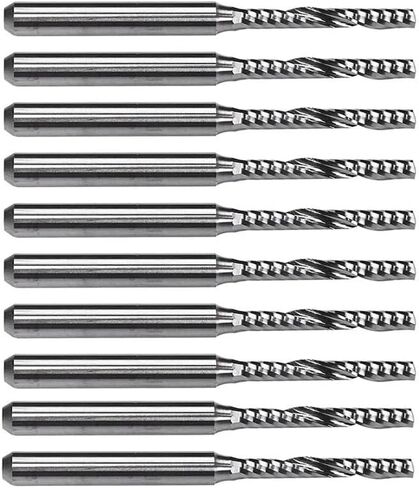 10pcs 3.175mm Shank Tungsten Carbide End Mill 2mm Cutting Diamter 15mm Length Single Flute Milling Cutter O CNC Router Bit in Saudi Arabia
