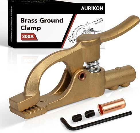 300 Amp Brass Welding Ground Clamp, Heavy Duty Earth Clamp with D-Shaped Serrated Jaws, Fits 1/0 – 2/0 AWG (50 – 70 mm²) Welding Cables in Saudi Arabia