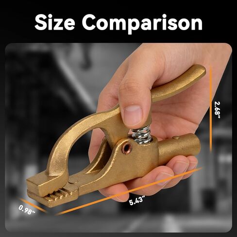 300 Amp Brass Welding Ground Clamp, Heavy Duty Earth Clamp with D-Shaped Serrated Jaws, Fits 1/0 – 2/0 AWG (50 – 70 mm²) Welding Cables in Saudi Arabia