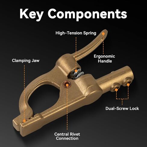 300 Amp Brass Welding Ground Clamp, Heavy Duty Earth Clamp with D-Shaped Serrated Jaws, Fits 1/0 – 2/0 AWG (50 – 70 mm²) Welding Cables in Saudi Arabia