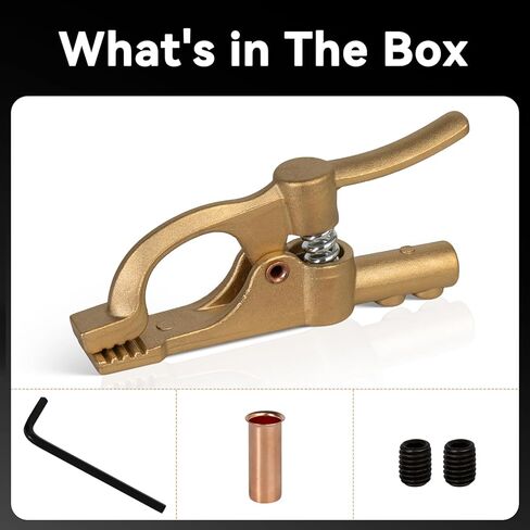 300 Amp Brass Welding Ground Clamp, Heavy Duty Earth Clamp with D-Shaped Serrated Jaws, Fits 1/0 – 2/0 AWG (50 – 70 mm²) Welding Cables in Saudi Arabia