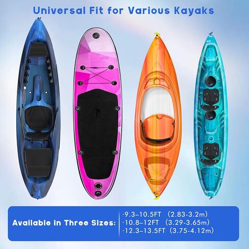 450D Silver Coated Kayak Cover with Carry Handle - Waterproof UV Resistant Protection for 9.5-13.5ft Kayaks, Canoes & SUPs - Includes Storage Bag (Black, Medium 10.8-12FT) in Saudi Arabia