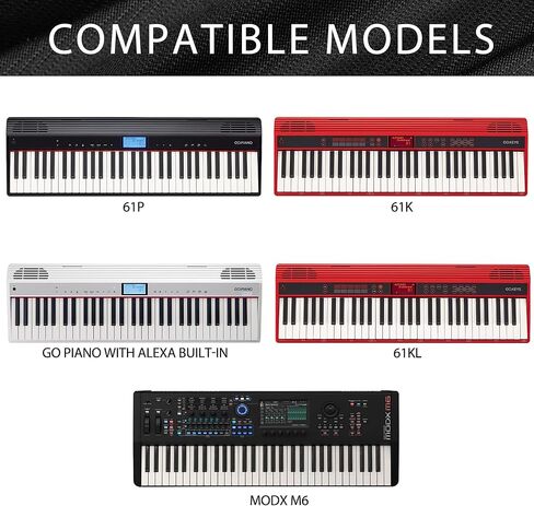 غطاء غبار لوحة مفاتيح البيانو Musiin 61 مفتاحًا، متوافق مع Sequential Prophet-6، Roland 61P، 61K، 61KL، Arturia KeyLab 61 Mkll، Premium Chinlon مضاد للخدش والغبار، تصميم ناعم الملمس وملائم in Saudi Arabia