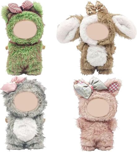 17cm Doll Clothes 4-Piece Outfits Set Animal-Themed Style Suitable for Collectors to Display and Dress Up Birthday Gifts in Saudi Arabia