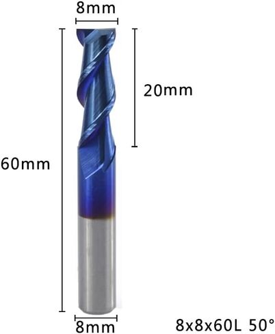 Carbide Flat Nose End Mill Cutter CNC Router Bits 2 Flute Nano Blue Coated 1-12mm Milling Bit Tool in Saudi Arabia