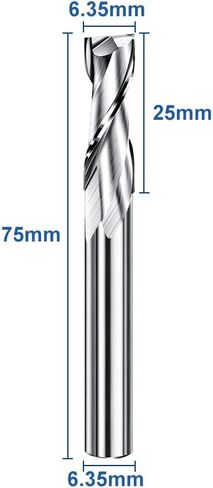 1pcs 1/4" Shank Carbide Flat Nose End Mill Cutter CNC Router Bits 2 Flute Tungsten Engraving Bit for Acrylic PVC MDF Hardwood in Saudi Arabia