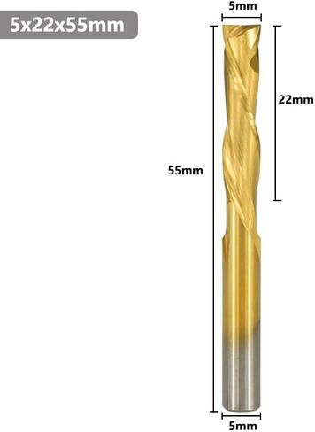 2 Flute Up Down Spiral End Mill CNC Router Bit 3.175/4/6/8/10mm Shank Tianium Coated Carbide for Wood Carving Engraving Grinding in Saudi Arabia