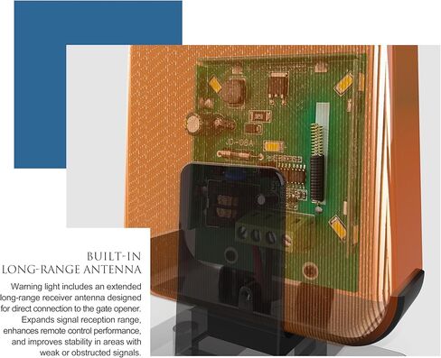blütezeit IP54 مقاوم للطقس 12 فولت - 240 فولت تيار متردد/تيار مستمر، ضوء تحذير وامض عالمي LED، مصباح إنذار عالمي لفتحات البوابة المنزلقة والتأرجح مع إشارة برتقالية، ضوء عالي السطوع in Kuwait
