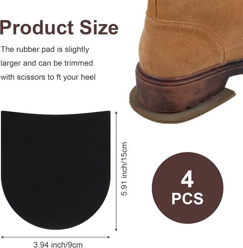 2Pairs Shoe Repair Rubber Heels, Rubber Shoe Heel Replacement, Non-Slip Boot Heel Repair Kit for Boots and Dress Shoes in Saudi Arabia