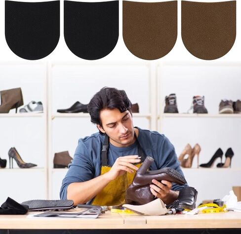2Pairs Shoe Repair Rubber Heels, Rubber Shoe Heel Replacement, Non-Slip Boot Heel Repair Kit for Boots and Dress Shoes in Saudi Arabia