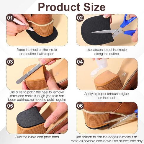 2Pairs Shoe Repair Rubber Heels, Rubber Shoe Heel Replacement, Non-Slip Boot Heel Repair Kit for Boots and Dress Shoes in Saudi Arabia