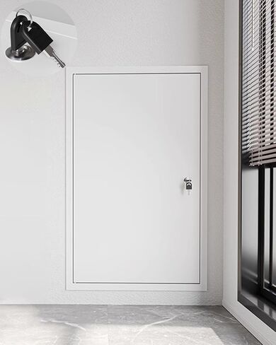 Lockable White Access Panel - Secure Wall Inspection Door Hatch 400x400 to 800x800mm, Durable Access Door with Key for Easy Maintenance, Ideal for Home & Commercial Use in Saudi Arabia
