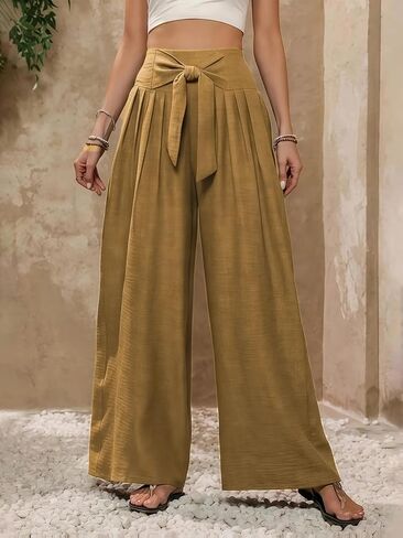 Women's Wide Leg Work Pants Business Casual High Waisted Loose Palazzo Trouser Summer Clothe in Saudi Arabia