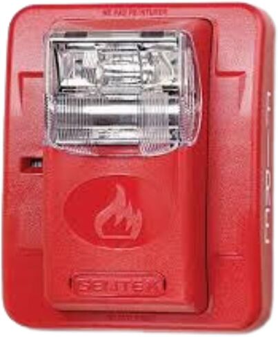 Gentex GES3-24WR 24VDC Selectable Candela Low Profile Evacuation Strobe - Red Faceplate in Saudi Arabia