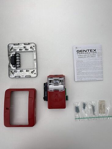 Gentex GES3-24WR 24VDC Selectable Candela Low Profile Evacuation Strobe - Red Faceplate in Saudi Arabia