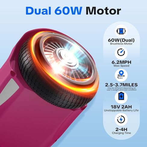 XERATH Pink Hoverboard with Bluetooth Speaker & LED Lights, All Terrain Self Balancing Hover Board | Hoverboard for Kids Ages 6-12 & Teens | Safe Hoverboards Kids Gifts for Girls Boys in Saudi Arabia
