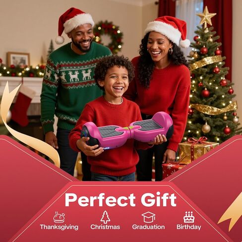 XERATH Pink Hoverboard with Bluetooth Speaker & LED Lights, All Terrain Self Balancing Hover Board | Hoverboard for Kids Ages 6-12 & Teens | Safe Hoverboards Kids Gifts for Girls Boys in Saudi Arabia