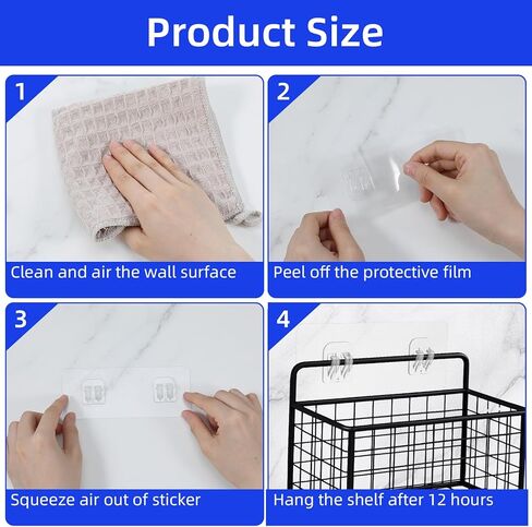 CIATBYYJ 8Pcs Shower Caddy Adhesive Hooks, Clear Strong Shower Adhesive Strips, No Drilling Waterproof Wall Hooks for Corner Showers Caddy, Bathroom Storage Shelves and Kitchen Racks 6×14 CM in Saudi Arabia