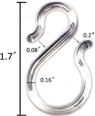 24 PCS 1.7Inch Clear Plastic Punch Bowl Cup S Hooks in Saudi Arabia