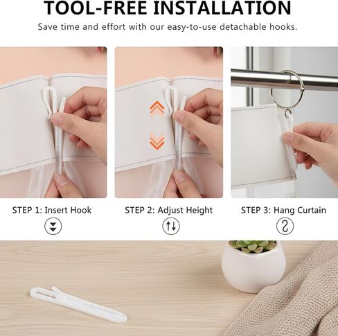 50 PCS Drapery Pins Plastic Curtain Hooks White Pinch Pleat Hooks Adjustable Curtain Clips for Shower Curtains, Pleated Drapes, Window Curtains(75mm/2.95in) in Saudi Arabia