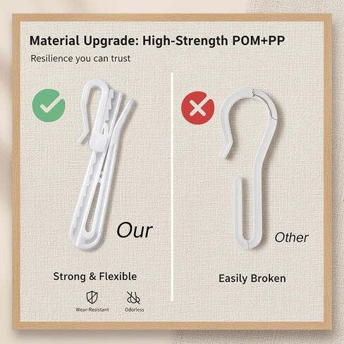 50 PCS Drapery Pins Plastic Curtain Hooks White Pinch Pleat Hooks Adjustable Curtain Clips for Shower Curtains, Pleated Drapes, Window Curtains(75mm/2.95in) in Saudi Arabia