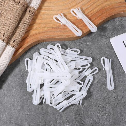 50 PCS Drapery Pins Plastic Curtain Hooks White Pinch Pleat Hooks Adjustable Curtain Clips for Shower Curtains, Pleated Drapes, Window Curtains(75mm/2.95in) in Saudi Arabia