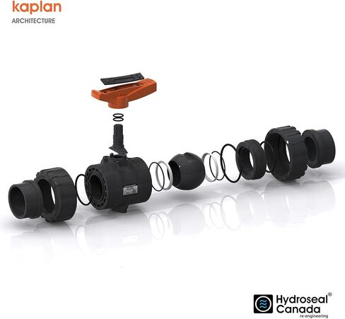صمام كروي HYDROSEAL Kaplan مقاس 2 بوصة PVC ملولب (NPT) مع منفذ كامل، ASTM F1970، حلقات EPDM ومقاعد PTFE قابلة للعكس (2 بوصة) in Saudi Arabia