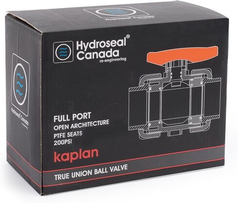 صمام كروي HYDROSEAL Kaplan مقاس 2 بوصة PVC ملولب (NPT) مع منفذ كامل، ASTM F1970، حلقات EPDM ومقاعد PTFE قابلة للعكس (2 بوصة) in Saudi Arabia