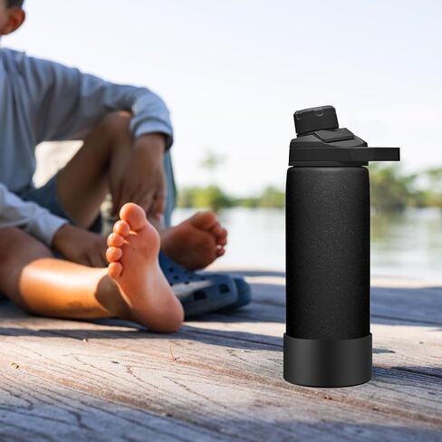 Linkidea 2 Pack Water Bottle Boot Compatible with CamelBak Eddy+20oz/25oz, Chute Mag 20oz/25oz, Carry Cap, Silicone Anti-Slip Bottle Bottom Bumper Protector (Black) in Saudi Arabia