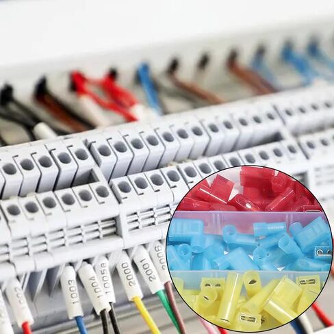 Right Angle Spade Connectors 22-18/16-14/12-10AWG Nylon Insulated Quick Disconnect Flag Red/Yellow/Blue 90 Degree Wire Terminal Electrical Set in Saudi Arabia