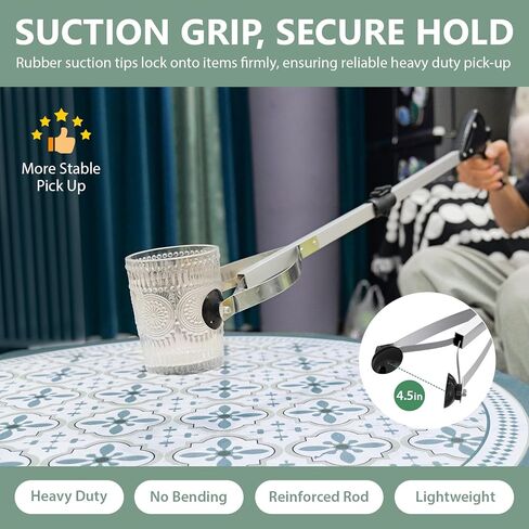أداة Grabber Reacher مقاس 32 بوصة، عبوة من قطعتين قابلة للطي مع قبضة كوب شفط، أدوات التقاط شديدة التحمل لكبار السن، أداة التقاط علوية لمنتقي القمامة للاستخدام الداخلي والخارجي in Kuwait