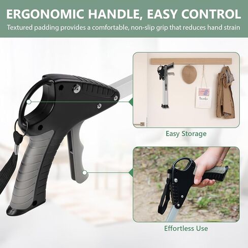 أداة Grabber Reacher مقاس 32 بوصة، عبوة من قطعتين قابلة للطي مع قبضة كوب شفط، أدوات التقاط شديدة التحمل لكبار السن، أداة التقاط علوية لمنتقي القمامة للاستخدام الداخلي والخارجي in Kuwait