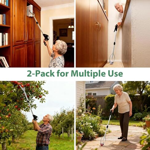 أداة Grabber Reacher مقاس 32 بوصة، عبوة من قطعتين قابلة للطي مع قبضة كوب شفط، أدوات التقاط شديدة التحمل لكبار السن، أداة التقاط علوية لمنتقي القمامة للاستخدام الداخلي والخارجي in Kuwait