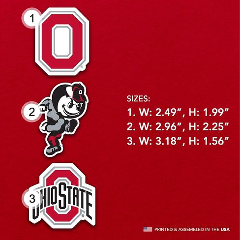 مغناطيس أكريليك من جامعة ولاية أوهايو الصحراوية، 3 عبوات من تصميم OSU Buckeyes الزخرفي مرخص رسميًا (مجموعة المغناطيس A) in Saudi Arabia