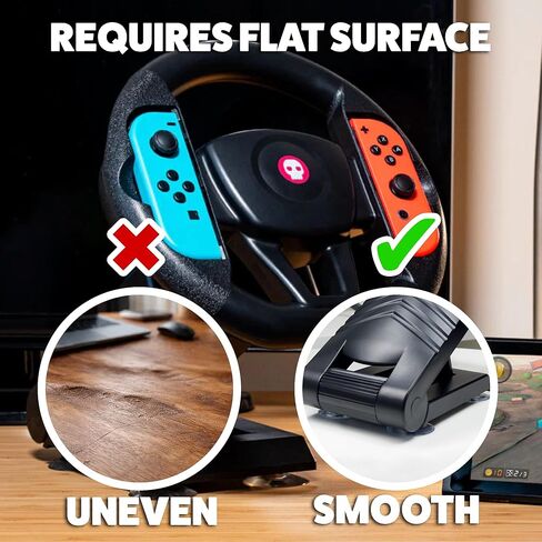 Numskull Nintendo Switch Joy-Con Steering Wheel Table Attachment, Switch Racing Wheel Accessory,Black in Saudi Arabia